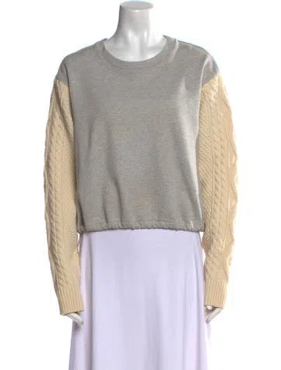 Pre-owned 3.1 Phillip Lim Colorblock Pattern Crew Neck Sweatshirt In Gray
