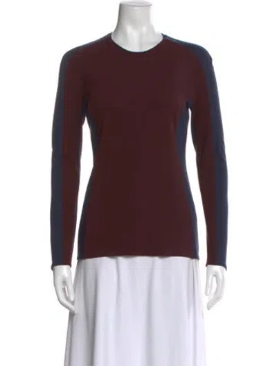 Pre-owned 3.1 Phillip Lim Colorblock Pattern Crew Neck Top In Blue