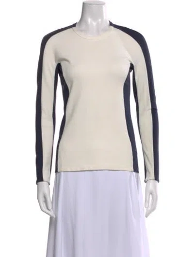 Pre-owned 3.1 Phillip Lim Colorblock Pattern Crew Neck Top In Blue