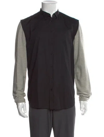 Pre-owned 3.1 Phillip Lim Colorblock Pattern Long Sleeve Shirt In Black