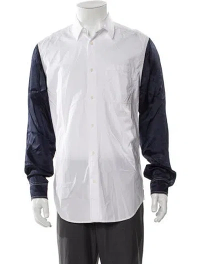 Pre-owned 3.1 Phillip Lim Colorblock Pattern Long Sleeve Shirt In White