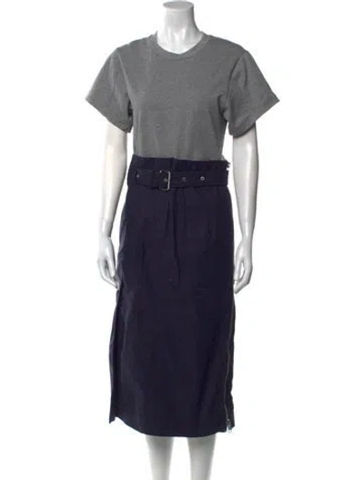 Pre-owned 3.1 Phillip Lim Colorblock Pattern Midi Length Dress In Gray