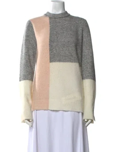 Pre-owned 3.1 Phillip Lim Colorblock Pattern Mock Neck Sweater In Gray