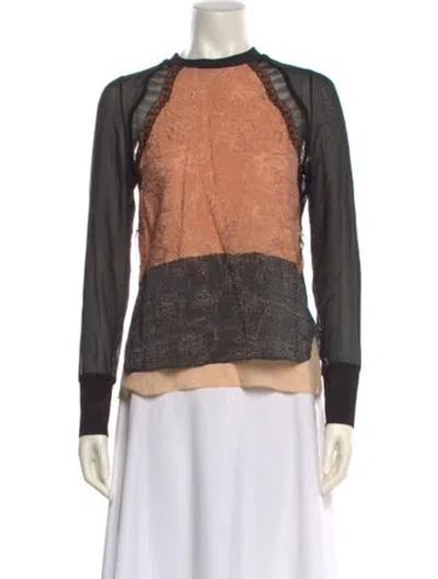 Pre-owned 3.1 Phillip Lim Colorblock Pattern Mock Neck Sweatshirt In Multi