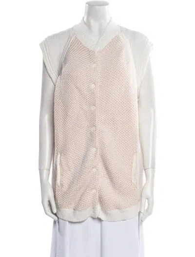 Pre-owned 3.1 Phillip Lim Colorblock Pattern V-neck Sweater In Neutral