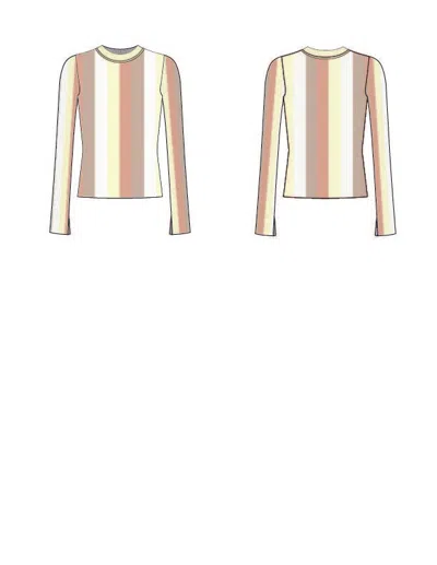 3.1 Phillip Lim Colorblock Stripe Ls Ribbed Po In Multi