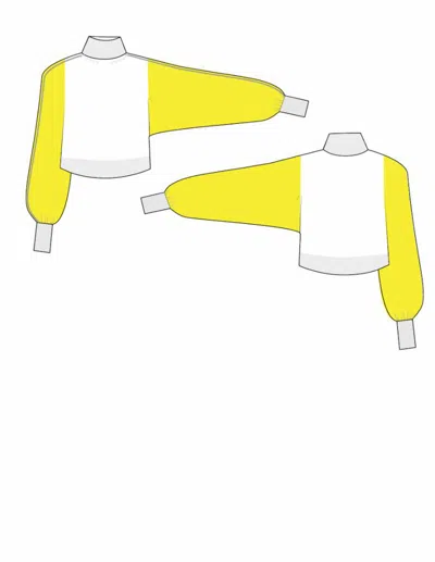 3.1 Phillip Lim Colorblock Zip Sleeve Turtleneck In Yellow