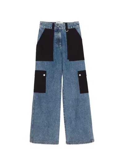 3.1 Phillip Lim Colourblock Pocket Jeans In Blue