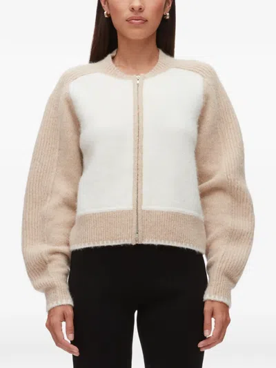 3.1 Phillip Lim Colour-block Zip-up Cardigan In Neutral