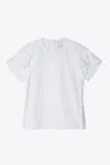 3.1 Phillip Lim Combo T-shirt With Cascade Drape Sleeve In White