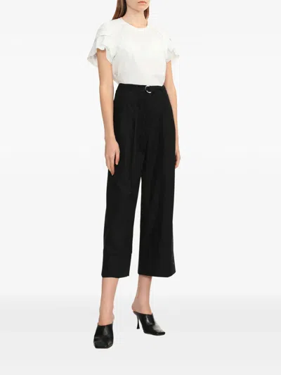 3.1 Phillip Lim Combo T-shirt With Cascade Drape Sleeves In White