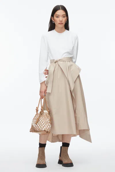 3.1 Phillip Lim Combo T-shirt Dress In White-khaki