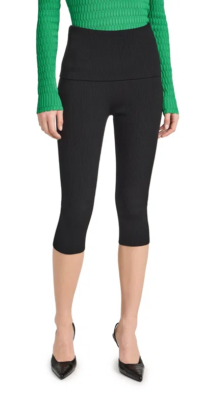 3.1 Phillip Lim Compact Ribbed Pull-on Capris In Black