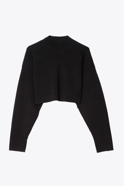 3.1 Phillip Lim Compact Rib Cropped Turtle Neck In Black