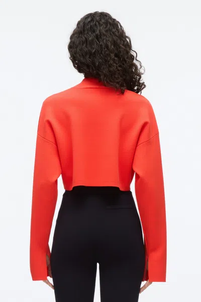 3.1 Phillip Lim Cropped Stretch-knit Turtleneck Top In Red