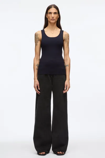 3.1 Phillip Lim Compact Rib Layering Tank In Blue