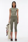3.1 Phillip Lim Compact Rib Sleeveless Top In Sage