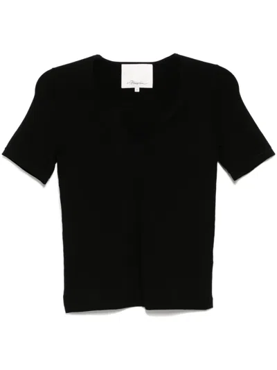 3.1 Phillip Lim Compact Rib Tee In Black