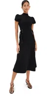 3.1 Phillip Lim Tulip Sleeve Midi Dress In Black
