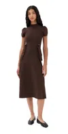 3.1 Phillip Lim Compact Rib Tulip Dress Dk Chocolate In Brown