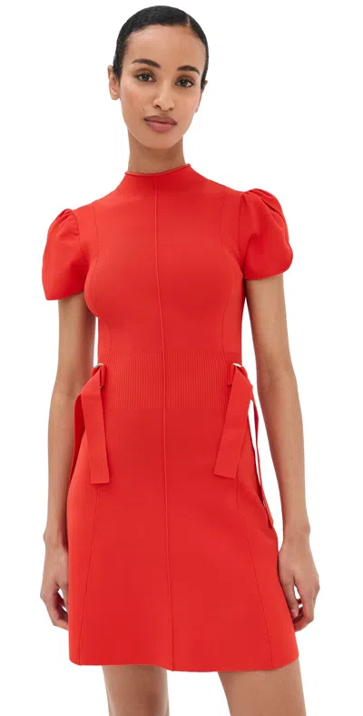 3.1 PHILLIP LIM COMPACT RIB TULIP MINI DRESS POPPY