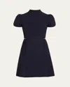 3.1 Phillip Lim Compact Rib Tulip-sleeve Mini Dress In Midnight