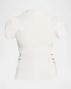 3.1 Phillip Lim Compact Rib Tulip Top In Ivory