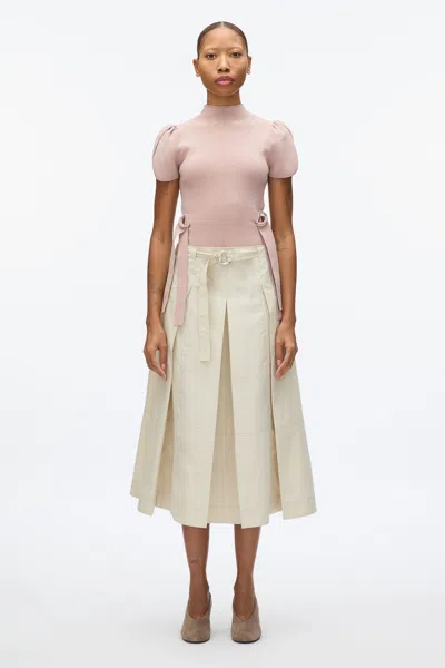 3.1 Phillip Lim Compact Rib Tulip Top In Pink