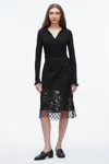 3.1 Phillip Lim Corded Lace Organza Skirt In Black
