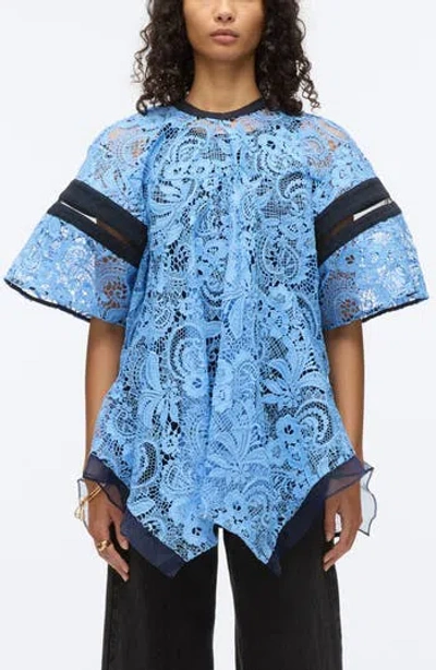 3.1 Phillip Lim Corded Lace Short Sleeve Top