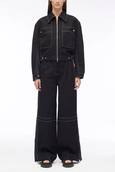 3.1 Phillip Lim Cotton Canvas Ripstop Combo Jacket In Black