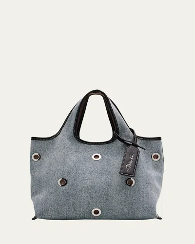 3.1 Phillip Lim Cotton Denim Mini Market Tote Bag