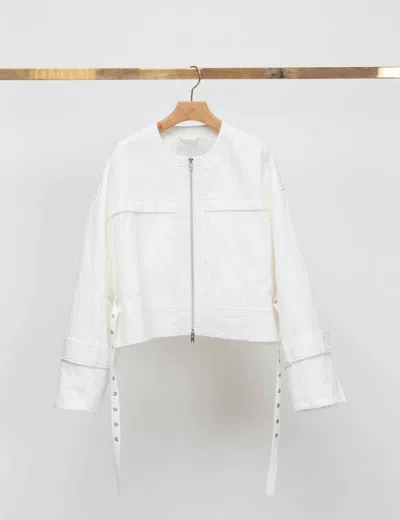 3.1 Phillip Lim Cotton Linen Boxy Utility Jacket In White