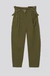 3.1 Phillip Lim Cotton Linen Paperbag Pant In Green