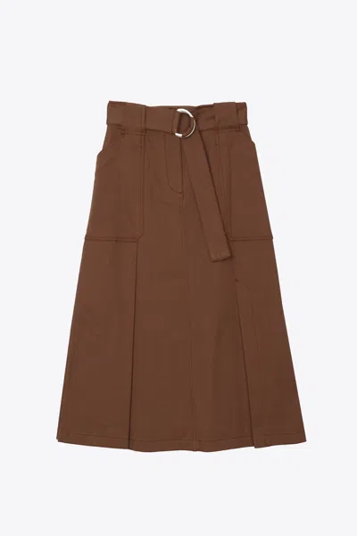 3.1 Phillip Lim Cotton Twill Utility Panel Skirt In Brown