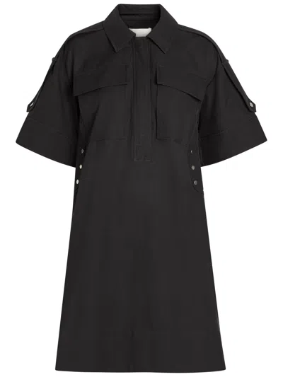 3.1 Phillip Lim Cotton-blend Mini Shirt Dress In Blue