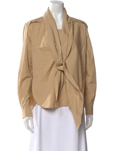 Pre-owned 3.1 Phillip Lim Cowl Neck Long Sleeve Blouse In Neutral