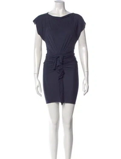 Pre-owned 3.1 Phillip Lim Cowl Neck Mini Dress In Blue