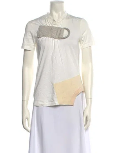 Pre-owned 3.1 Phillip Lim Cowl Neck Short Sleeve T-shirt In White