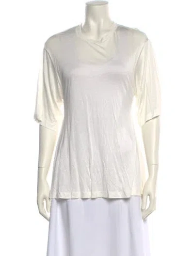 Pre-owned 3.1 Phillip Lim Cowl Neck Short Sleeve T-shirt In White