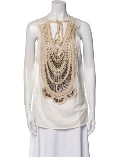 Pre-owned 3.1 Phillip Lim Cowl Neck Sleeveless Tunic In White