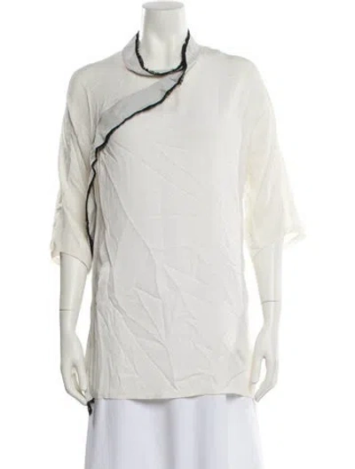 Pre-owned 3.1 Phillip Lim Cowl Neck Three-quarter Sleeve Tunic In Neutral
