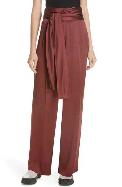 3.1 Phillip Lim Crepe Pant With Waist Tie In Brown