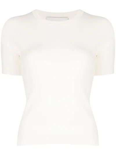 3.1 Phillip Lim Crepe-texture Short-sleeve Top In Weiss