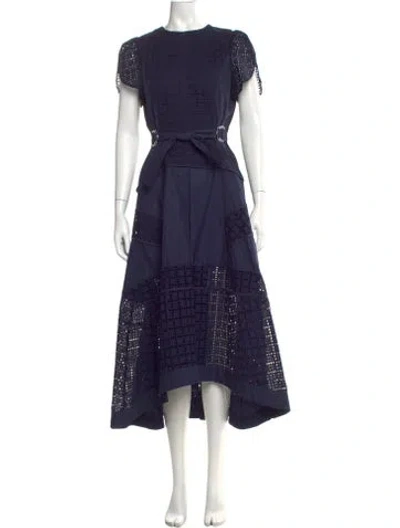 Pre-owned 3.1 Phillip Lim Crew Neck Long Dress In Blue