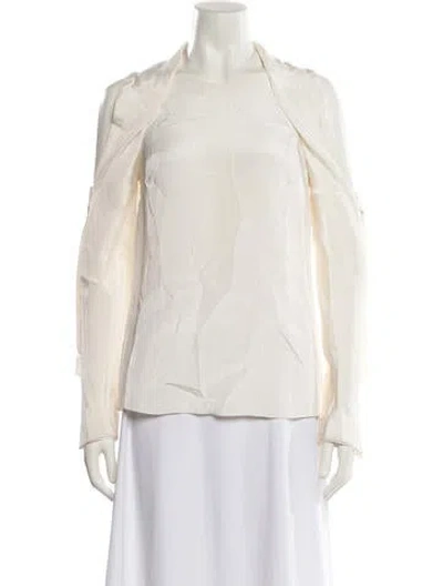 Pre-owned 3.1 Phillip Lim Crew Neck Long Sleeve Blouse In Neutral