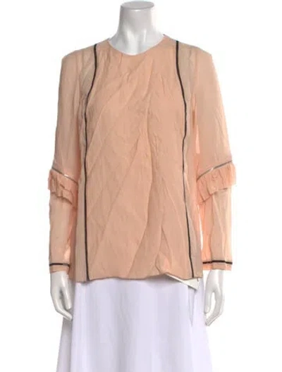 Pre-owned 3.1 Phillip Lim Crew Neck Long Sleeve Blouse In Pink