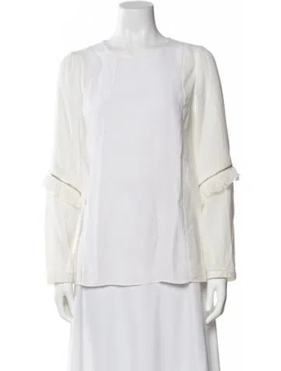 Pre-owned 3.1 Phillip Lim Crew Neck Long Sleeve Blouse In White