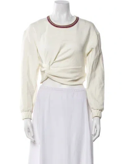 Pre-owned 3.1 Phillip Lim Crew Neck Long Sleeve Crop Top In Neutral