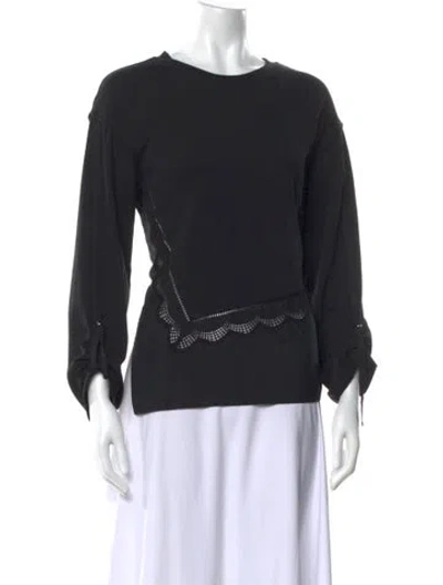Pre-owned 3.1 Phillip Lim Crew Neck Long Sleeve Top In Black
